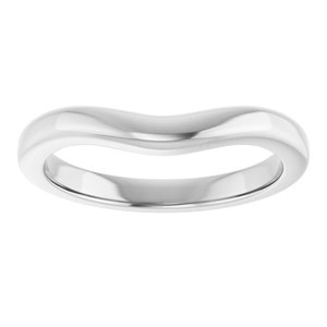 14K White Gold Oval All Sizes Polished Matching Band
