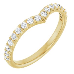 14K Yellow Gold Round 1.7 Mm Polished 1/3 Ctw Lab Grown Diamond Contour Band Size 7