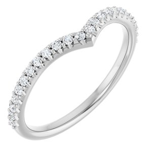 14K White Gold Round 1.3 Mm Polished 1/5 Ctw Lab Grown Diamond Contour Band Size 7