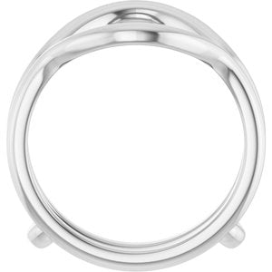 14K White Gold Polished Curved Metal Ring Guard Size 7