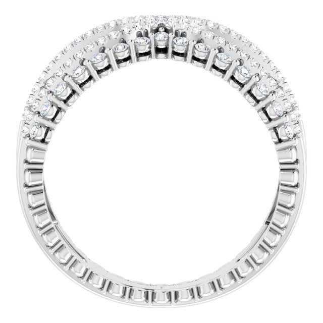 14K Yellow Or White Gold Round Polished 1/2 Ctw Natural Diamond Negative Space Ring, Size 7