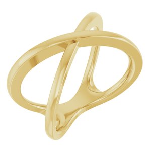 14K Yellow Gold Criss-Cross Ring Size 10.5