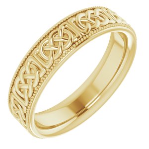 14K Yellow Gold 6 Mm Polished Celtic-Inspired Band Size 10.5