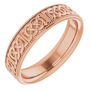 14K Yellow Or White Or Rose Gold Or Sterling Silver Or Platinum 6 mm Celtic-Inspired Band