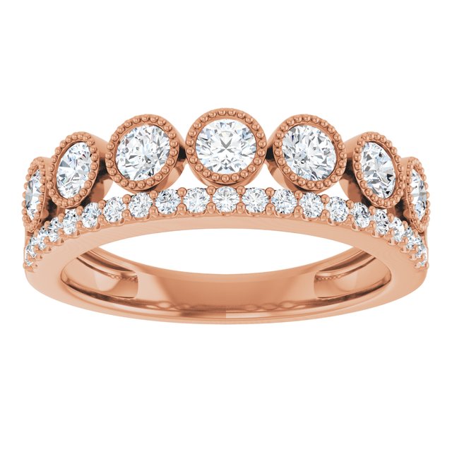 14K Yellow Or Rose Gold Round 3 Mm Polished 1 Ctw Lab-Grown Diamond Ring, Size 7