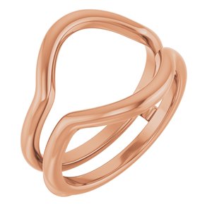 14K Rose Gold Polished Curved Metal Ring Guard Size 7