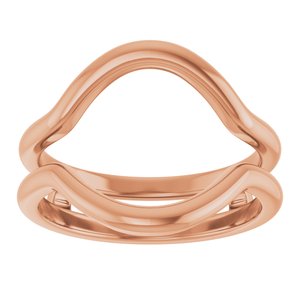 14K Rose Gold Polished Curved Metal Ring Guard Size 7