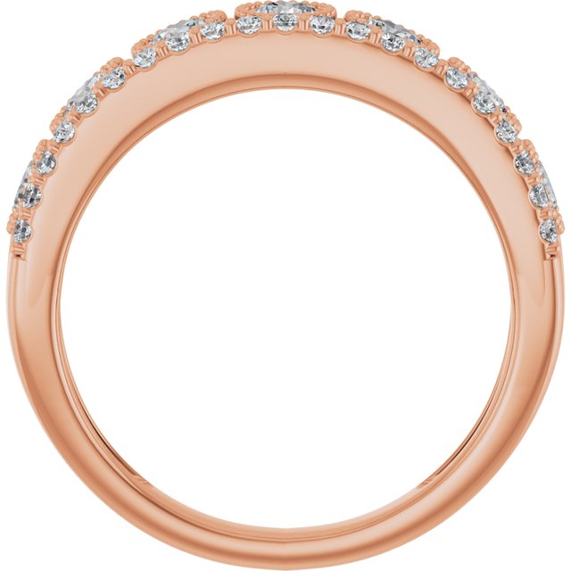 14K Yellow Or Rose Gold Round 3 Mm Polished 1 Ctw Lab-Grown Diamond Ring, Size 7