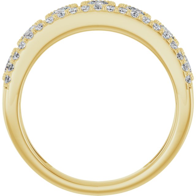 14K Yellow Or Rose Gold Round 3 Mm Polished 1 Ctw Lab-Grown Diamond Ring, Size 7