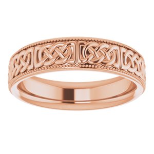 14K Rose Gold 6 Mm Polished Celtic-Inspired Band Size 11