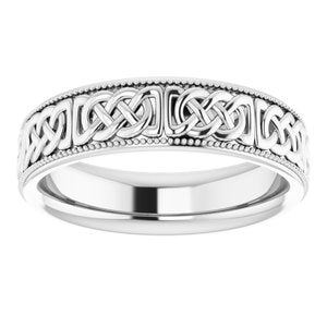 14K Yellow Or White Or Rose Gold Or Sterling Silver Or Platinum 6 mm Celtic-Inspired Band