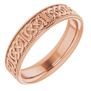 14K Rose Gold 6 Mm Polished Celtic-Inspired Band Size 11