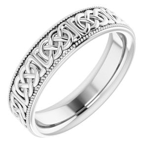 10K Or 14K Yellow Or White Gold 6 mm Celtic-Inspired Band
