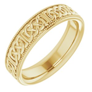 14K Yellow Or White Or Rose Gold Or Sterling Silver Or Platinum 6 mm Celtic-Inspired Band