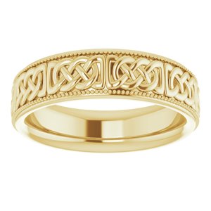 14K Yellow Or White Or Rose Gold Or Sterling Silver Or Platinum 6 mm Celtic-Inspired Band