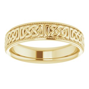 14K Yellow Gold 6 Mm Polished Celtic-Inspired Band Size 12