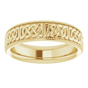 14K Yellow Or White Or Rose Gold Or Sterling Silver Or Platinum 6 mm Celtic-Inspired Band