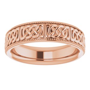 14K Yellow Or White Or Rose Gold Or Sterling Silver Or Platinum 6 mm Celtic-Inspired Band