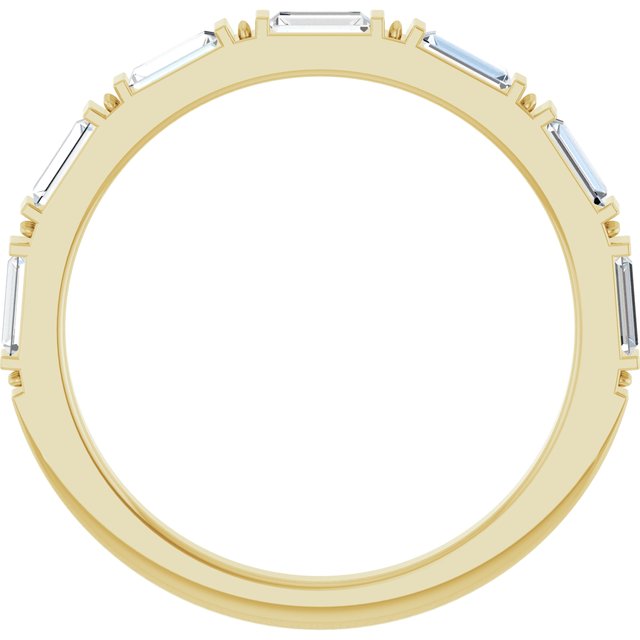 14K Yellow Or White Gold Straight Baguette 3.5 X 1.5 Mm Polished 3/8 Ctw Natural Diamond Anniversary Band, Size 7