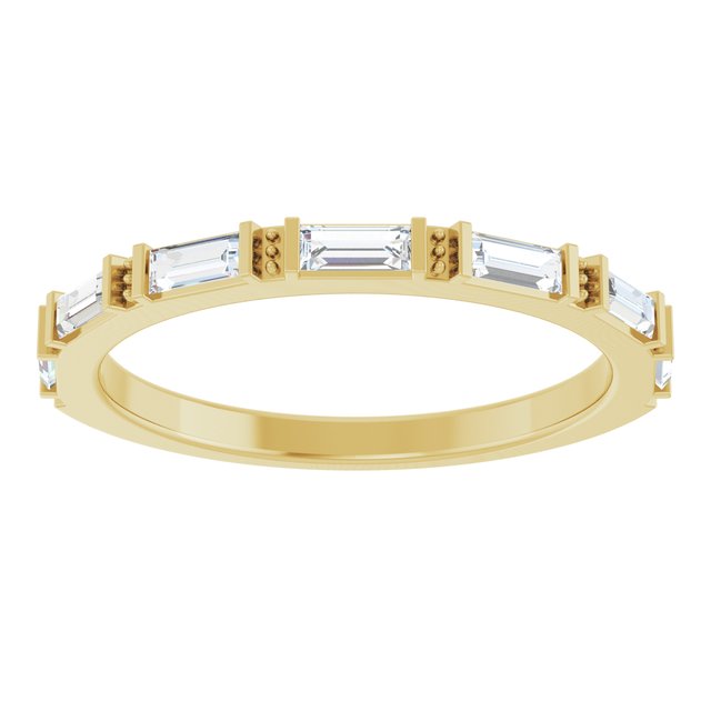 14K Yellow Or White Gold Straight Baguette 3.5 X 1.5 Mm Polished 3/8 Ctw Natural Diamond Anniversary Band, Size 7