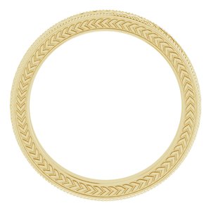 14K Yellow Gold 3 Mm Polished Wheat Pattern Design Band Size 5.5