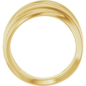 14K Yellow Gold Polished Negative Space Ring Size 7