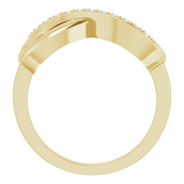 14K Yellow Gold Round 1.1 Mm Polished .05 Ctw Natural Diamond Ring, Size 7