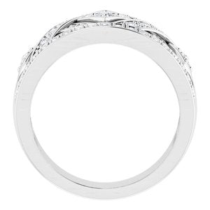 14K White Gold Polished 1/2 Ctw Natural Diamond Ring Size 6