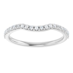 Platinum  Round 1.3 Mm Polished 1/5 Ctw Lab Grown Diamond Contour Band Size 7
