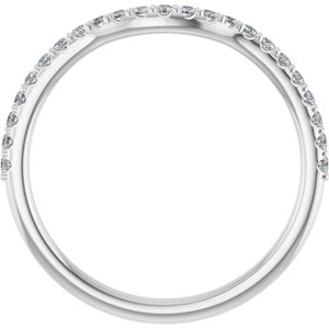 Platinum  Round 1.3 Mm Polished 1/5 Ctw Lab Grown Diamond Contour Band Size 7
