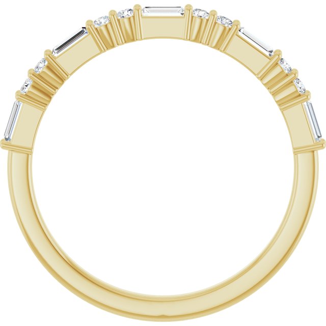 14K Yellow Or White Gold Straight Baguette 3 X 1.25 Mm Polished 1/4 Ctw Natural Diamond Anniversary Band, Size 7