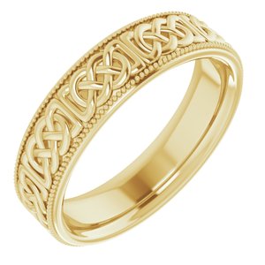 14K Yellow Or White Or Rose Gold Or Sterling Silver Or Platinum 6 mm Celtic-Inspired Band