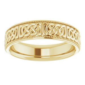 14K Yellow Or White Or Rose Gold Or Sterling Silver Or Platinum 6 mm Celtic-Inspired Band