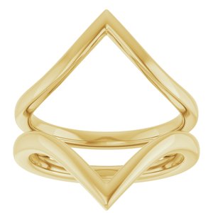 14K Yellow Gold Polished Ring Guard Size 7