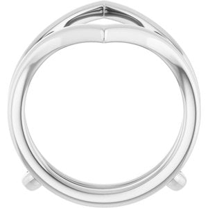 14K White Gold Polished Ring Guard Size 7