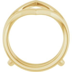 14K Yellow Gold Polished Ring Guard Size 7