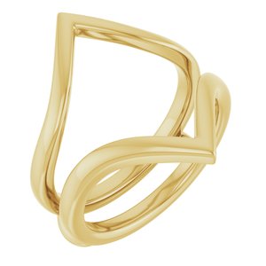 14K Yellow Gold Polished Ring Guard Size 7