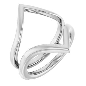 14K White Gold Polished Ring Guard Size 7
