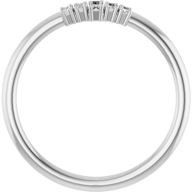 14K Yellow Or White Gold Straight Baguette 3.25 X 1.25 Mm Polished 1/8 Ctw Natural Diamond Stackable Ring, Size 7