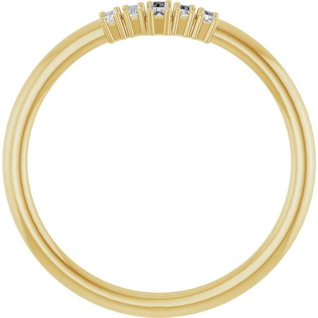 14K Yellow Or White Gold Straight Baguette 3.25 X 1.25 Mm Polished 1/8 Ctw Natural Diamond Stackable Ring, Size 7