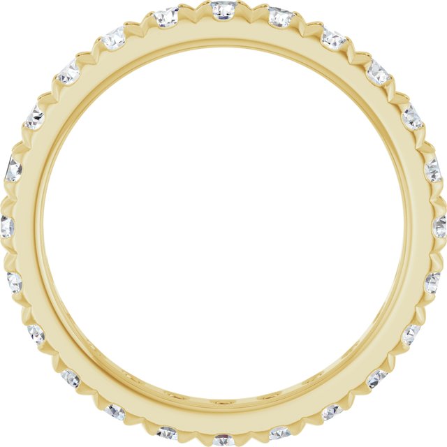 14K Yellow Or White Gold Or Platinum Round Vs, F+ Polished Lab-Grown Diamond  French-Set Eternity Band