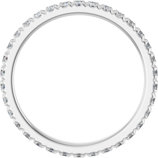 14K Yellow Or White Gold Or Platinum Round Vs, F+ Polished Lab-Grown Diamond  French-Set Eternity Band