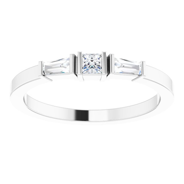 14K Yellow Or White Gold Square 2.5 X 2.5 Mm Polished 1/5 Ctw Natural Diamond Ring, Size 7