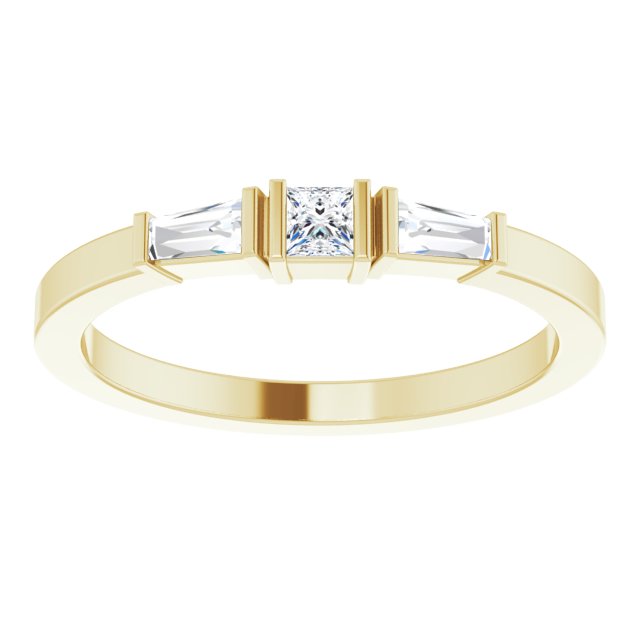 14K Yellow Or White Gold Square 2.5 X 2.5 Mm Polished 1/5 Ctw Natural Diamond Ring, Size 7