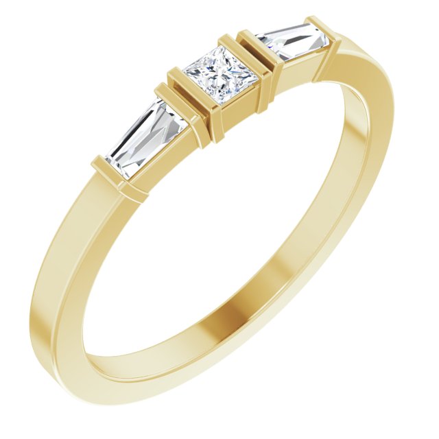 14K Yellow Or White Gold Square 2.5 X 2.5 Mm Polished 1/5 Ctw Natural Diamond Ring, Size 7