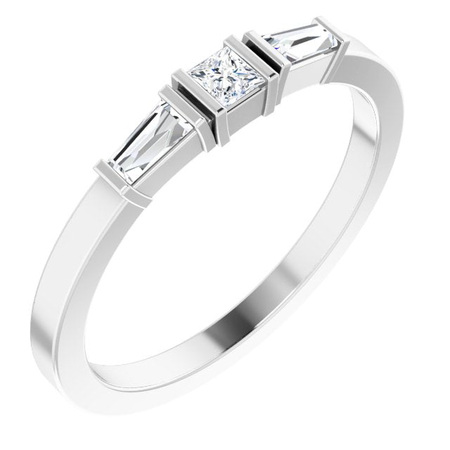 14K Yellow Or White Gold Square 2.5 X 2.5 Mm Polished 1/5 Ctw Natural Diamond Ring, Size 7