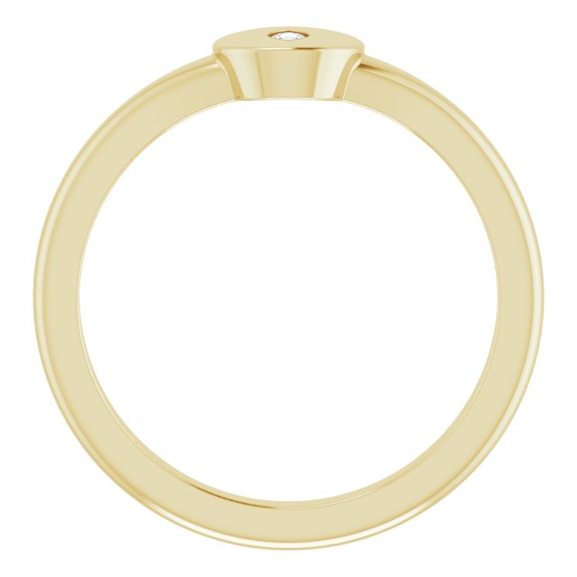 14K White Or Yellow Gold Marquise 3.5 X 1.75 Mm Polished .05 Ct Natural Diamond Signet Ring, Size 7