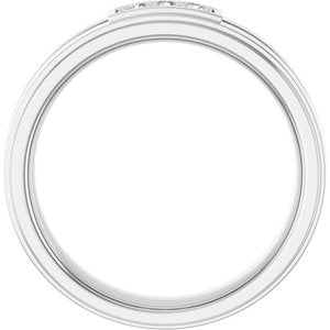 14K White Gold Round 2 Mm 6.29 Mm Si2-Si3, G-H Polished 1/10 Ctw Natural Diamond Band Size 14