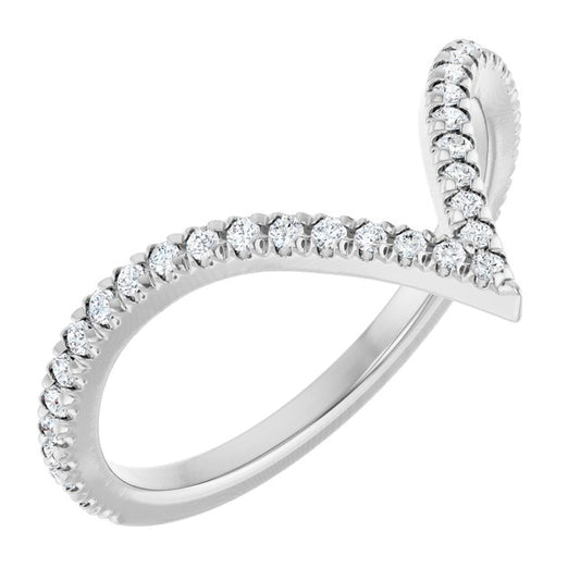 14K Yellow Or White Gold Or Platinum Round 1.3 Mm Polished 1/4 Ctw Lab-Grown Diamond  French-Set Contour Band