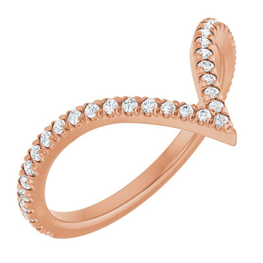 14K Yellow Or White Or Rose Gold Round 1.3 Mm Polished 1/5 Ctw Natural Diamond French-Set Contour Band